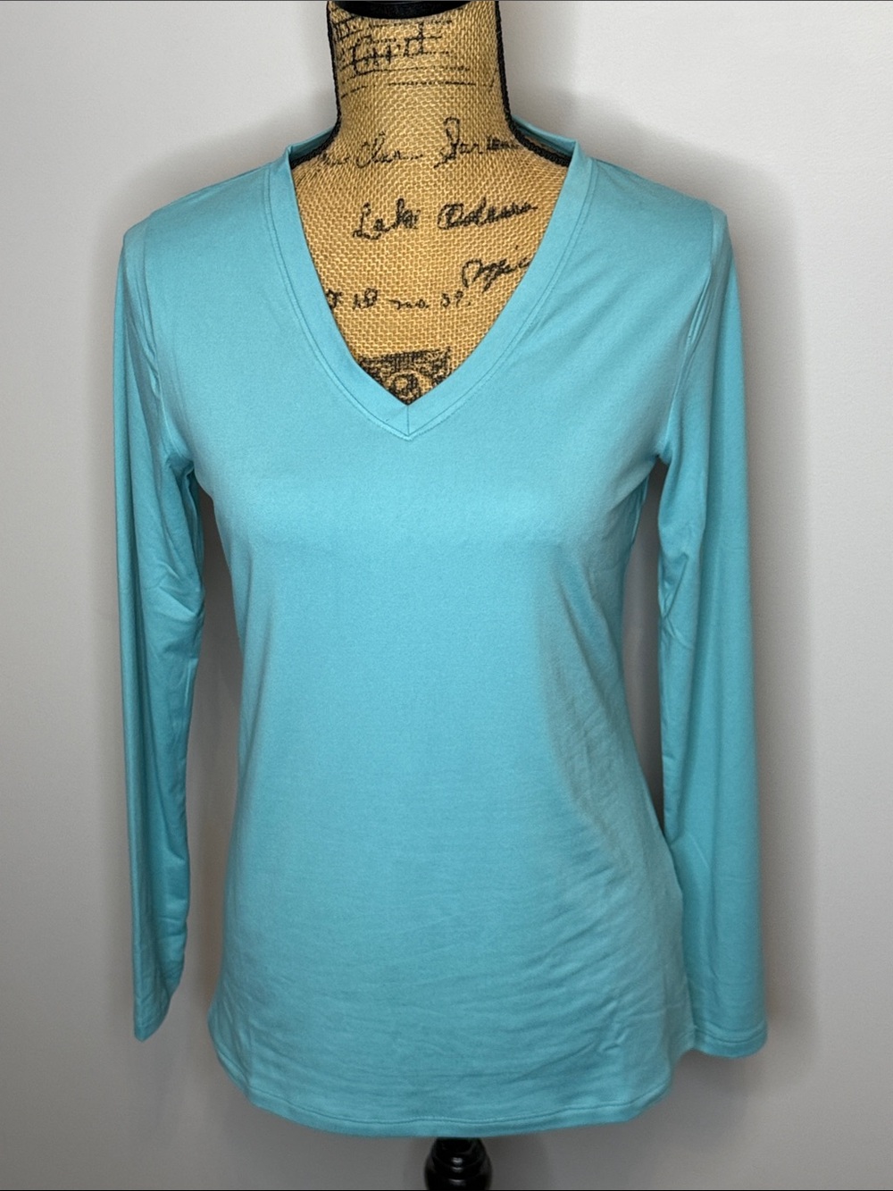 NEW Zenana Outfitters Women's Long Sleeve V-Neck Tee in Teal